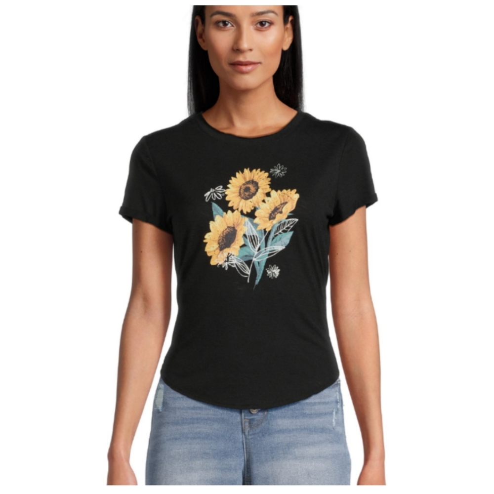Short Sleeve Graphic‎ Sunflower T-Shirt